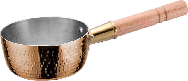 Yapamit YT007 Tri-ply Hammered Sauce Pot Stainless Steel Saucepans Milk Sauce Pan With Wooden Handle Cooking Pot, Support For Stove And Induction Sauce Pot Saucepans