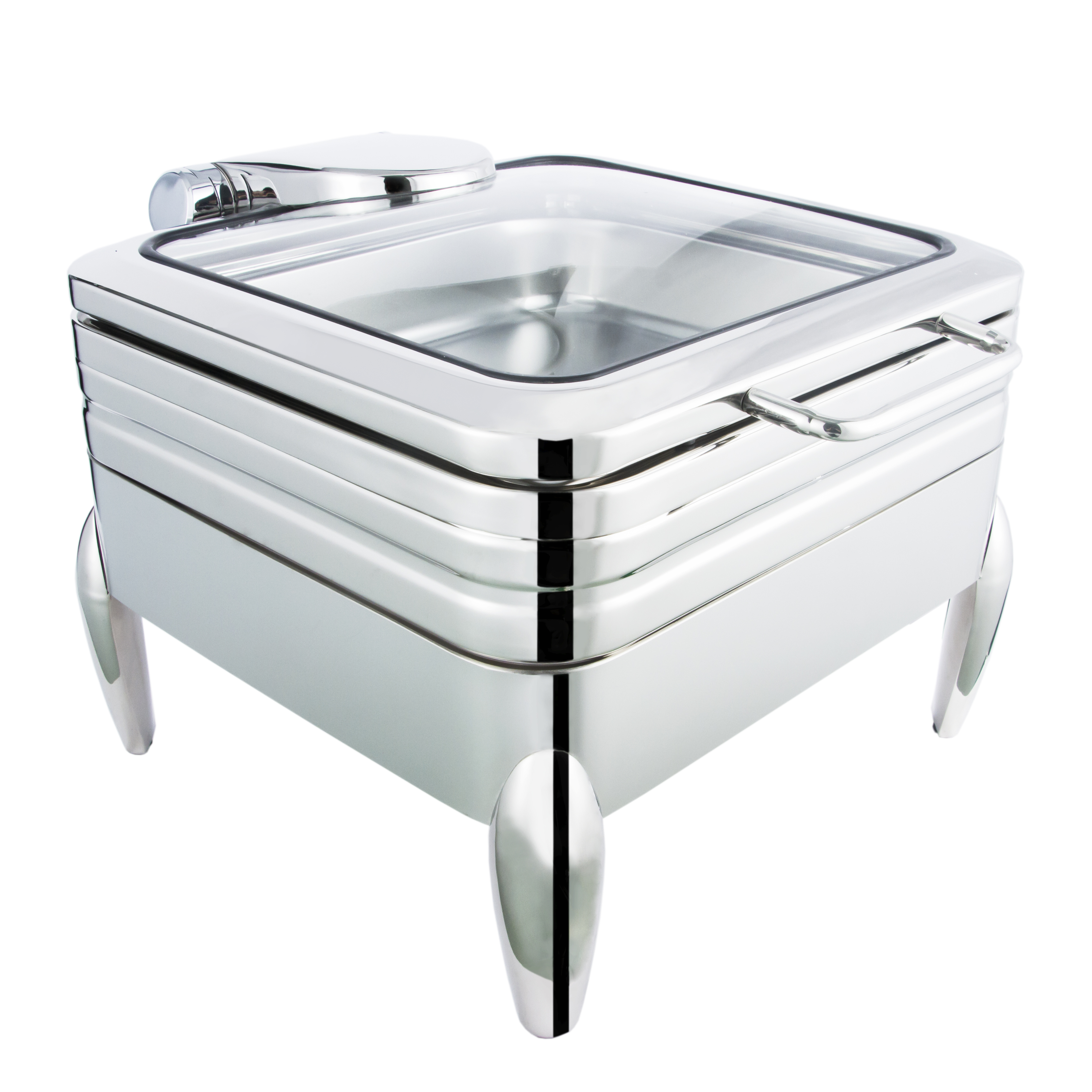 Yapamit YD-Y401 4.5L9LK Full Size Stainless Steel Induction Chafer with Glass Top And Soft Close Lid