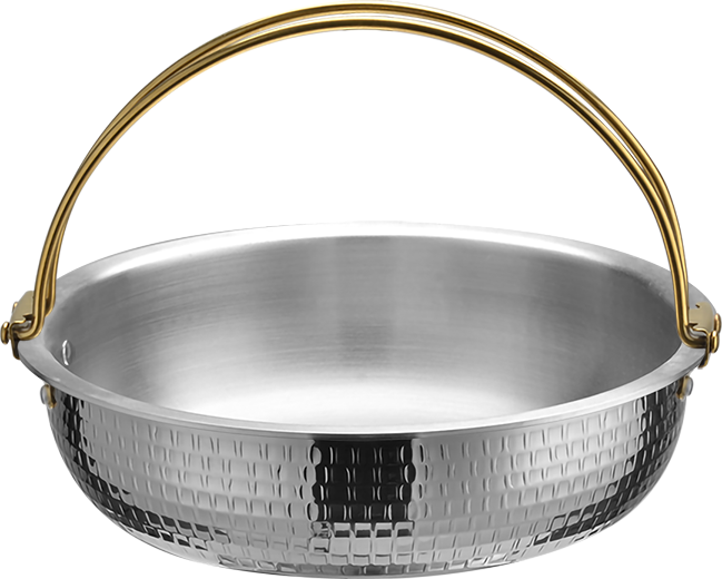 YT004 Hammered Double-Handle Stainless Steel One-person Sukiyaki Pot , for Home Kitchen Restaurant Camping