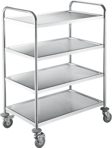  Rolling Lab Cart, 3 Shelves Mobile Clinic Cart, Sturdy Stainless Steel Frame Lab Trolley, 360° Silent Rolling Wheels w/Foot Brake, for Lab Clinic Salon