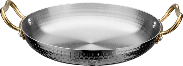 Yapamit TRI-PLY Round Hammered Plate With Double Handle