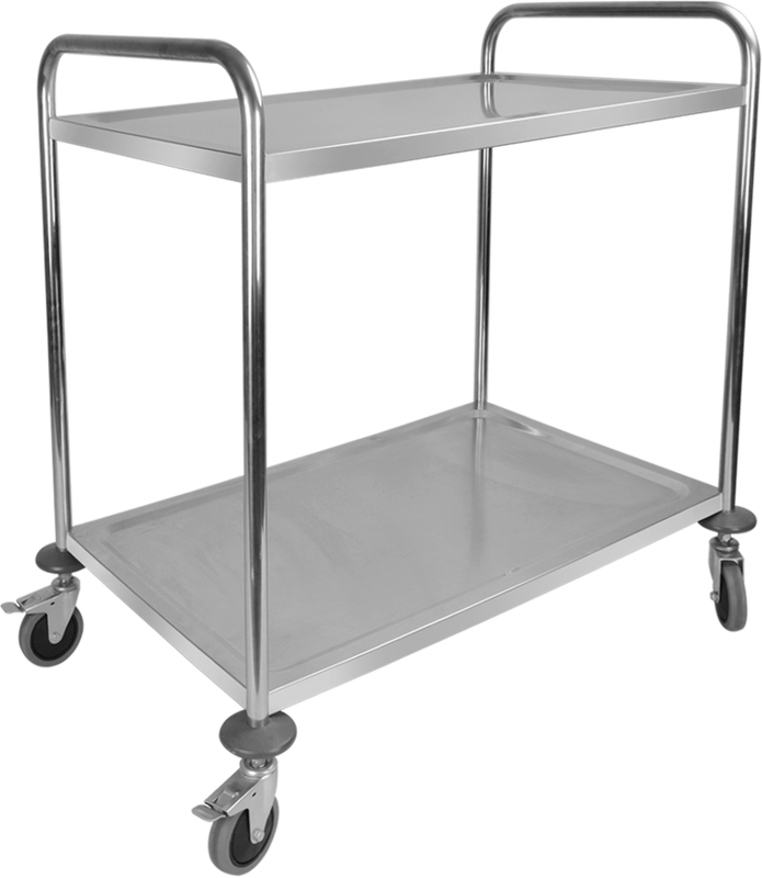 Stainless Steel Two-layers Dining Cart( Square Tube)