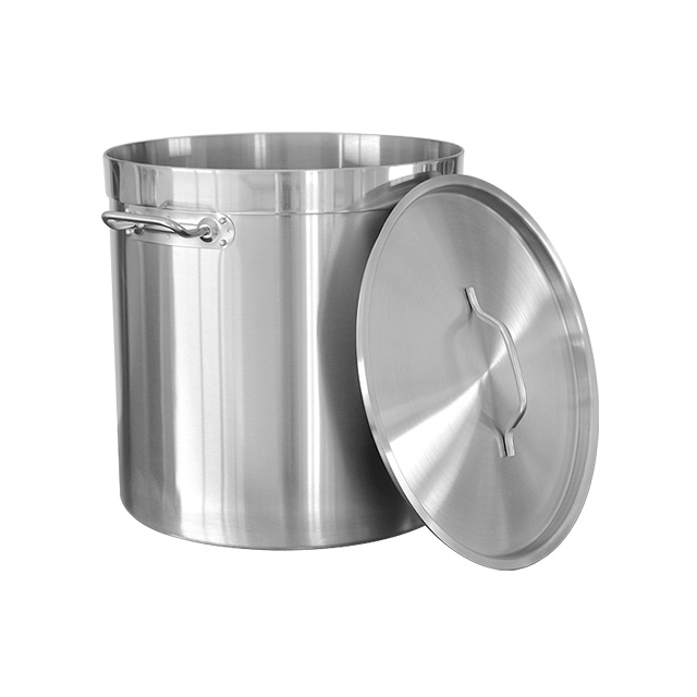 04Large Capacity Soup Bucket, Composite Bottom Thickened Stainless Steel Cooking Bucket Soup Pot (with Lid), Used for Gas Stove/Induction Cooker