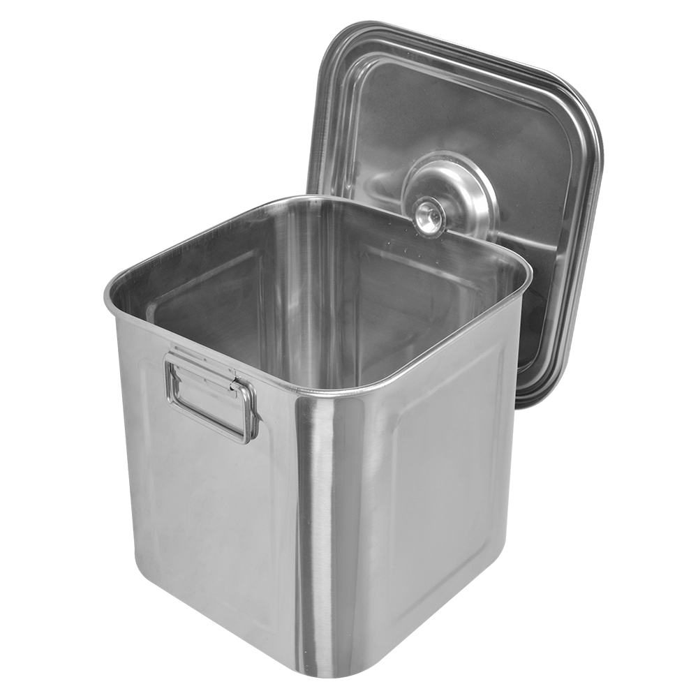 Yapamit X3001 Satin Polishing Soup Stainless Steel Square Stock Pot Barrel