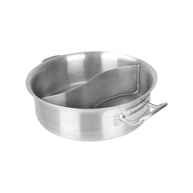 Stainless Steel Pot with Divider,Weldless Hot Pot,Two-Flavor Soup Pot Shabu Shabu Pot,Induction Cookware 