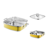Yapamit Square Stainless Steel 3 ply Cookware Set Kitchen Stew Pot
