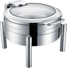 Yapamit Round Induction Chafing Dish W/Glass Window Lid For Hotel Restaurant