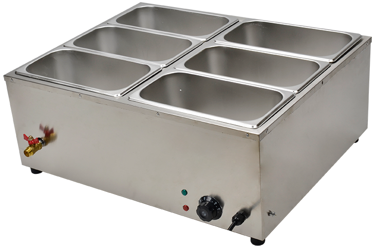 Commercial Food Warmer, Stainless Steel Bain Marie Buffet Countertop with Temperature Control & Lid for Parties, Catering, Restaurants 110V