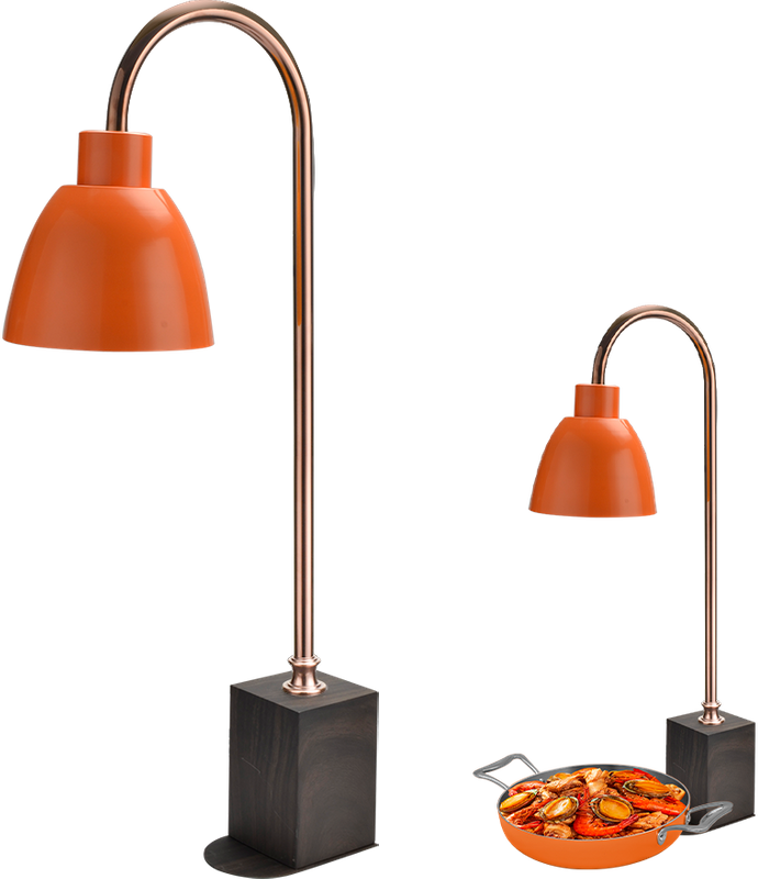 Yapamit Grain Square Warm Food Lamp With Wooden Base For Hotel Restaurant