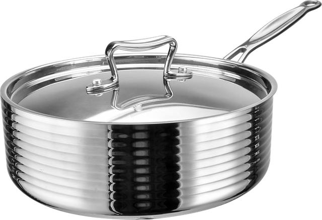 Yapamit C0410020 TRI-PLY Stainless Steel Short Body Stripes Cookware 