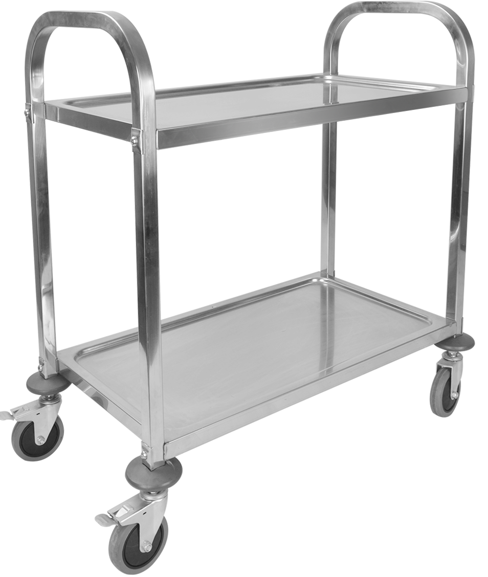 Stainless Steel Two Layers Dinning Cart(square tube)
