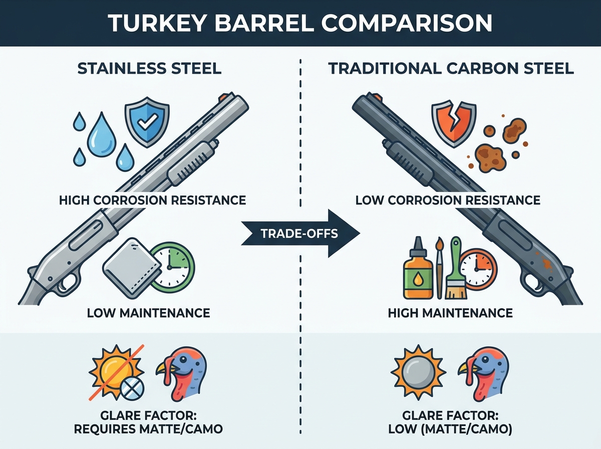 Stainless Steel Turkey Barrel hunting setup in the field